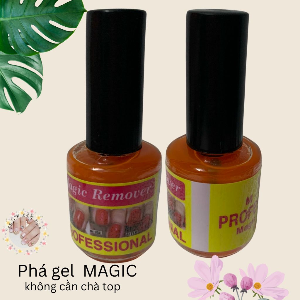 Nước ủ tháo phá gel magic remover 15ml, dung dịch phá gel không cần cà top