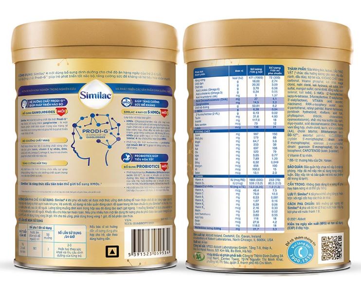 Sữa bột Similac 4 900g/lon Dinh Dưỡng 5G Mới