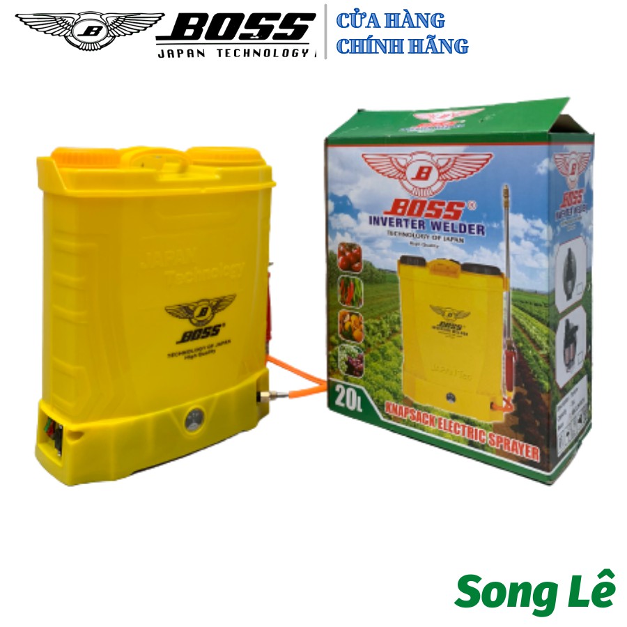Bình Xịt Điện Boss Nhật 20L - 2 Bơm - 12v/12Ah
