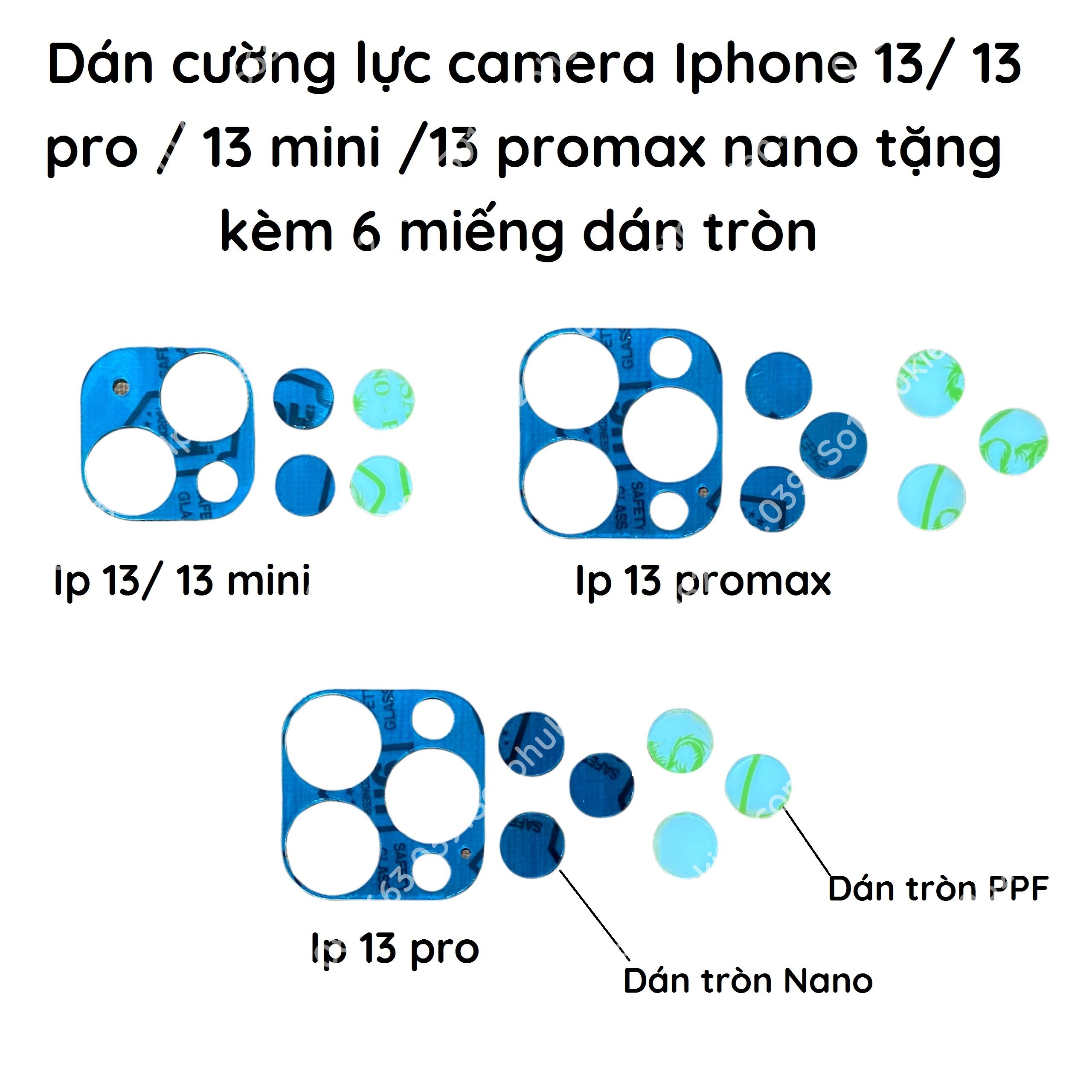 Dán cường lực camera Iphone 13 / 13 mini / 13 pro / 13 promax siêu trong, chống bể tương thích mọi loại ốp