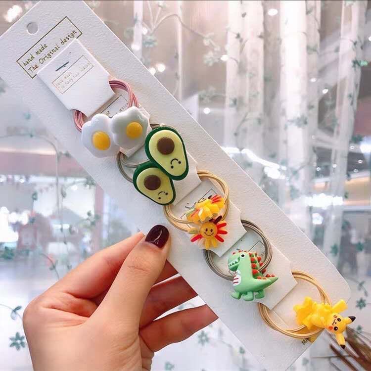 Sét 5 đôi chun buộc tóc dễ thương Hàn Quốc