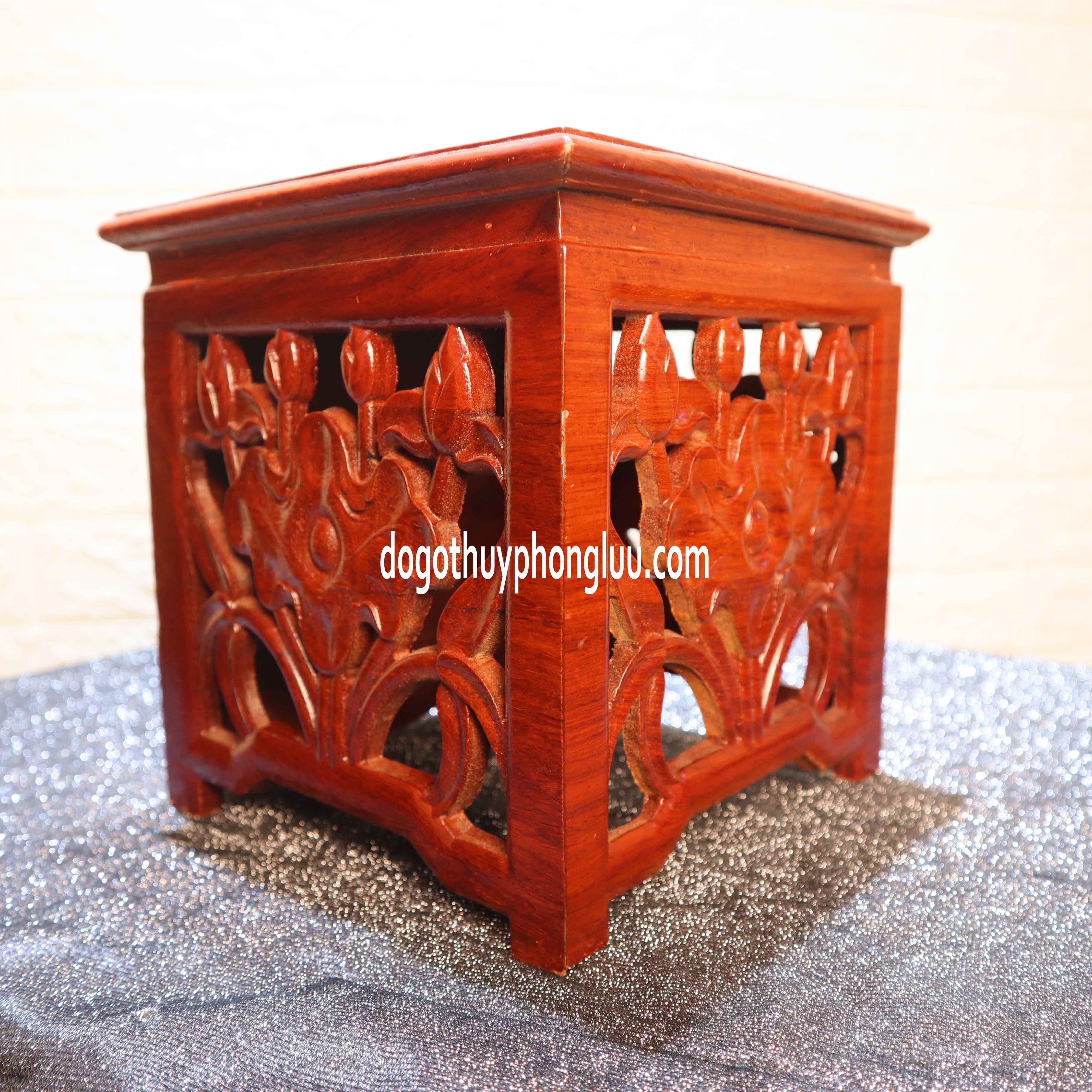 Tam sơn gỗ,bục tam cấp gỗ hương,kê bát hương chân cong