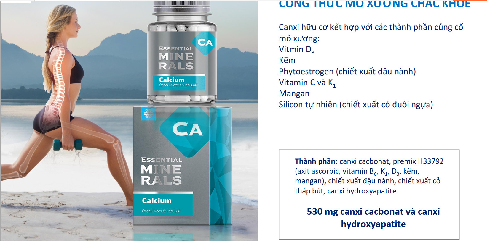 Canxi Hữu Cơ Siberian Wellness Essential Minerals Calcium