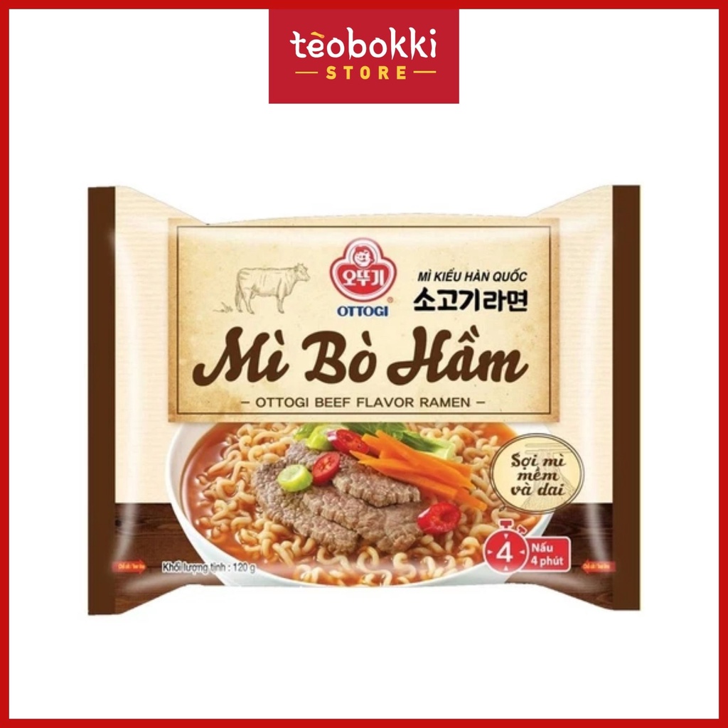Mì bò hầm, mì bò sốt vang Ottogi gói 70g 120g