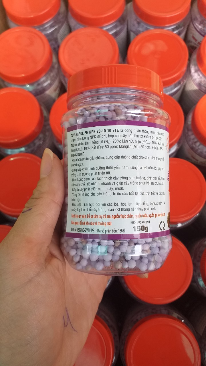 Phân tan chậm thông minh Hàn Quốc NPK 20-10-10+Te lọ 150gr