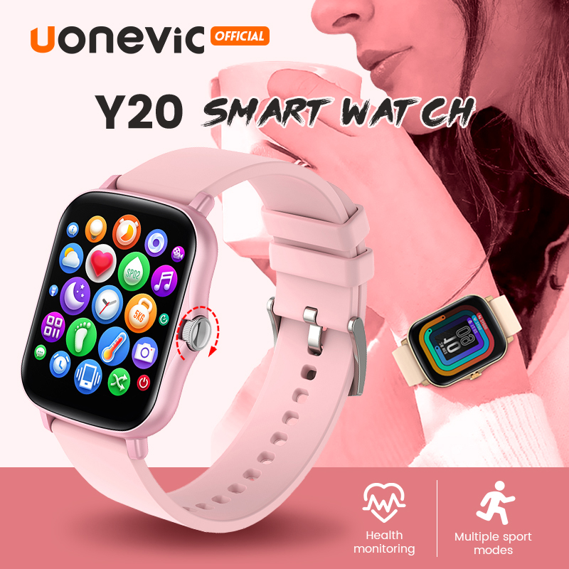 Đồng Hồ Thông Minh 2021 Uonevic Y20 IPX7 Đồng Hồ Chống Thấm Nước Đồng Hồ Tự Làm Nhắc Nhở Cuộc Gọi Điện Thoại Mặt Tập Thể Dục Tracker Đồng Hồ Thông Minh Thể Thao Cho Nam Nữ Pk P8 Smartwatch
