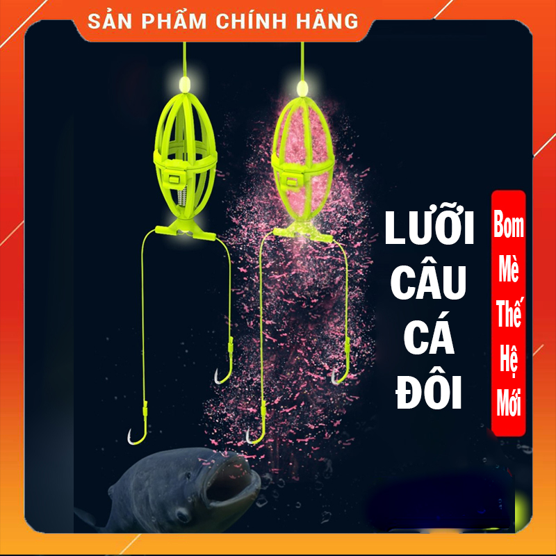 Lưỡi câu mè lăng xê, lưỡi câu bom cá mè thiết kế thông minh, tạo ổ và thu hút cá hiệu quả