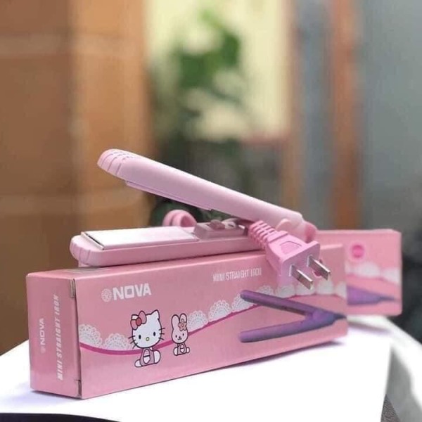 Máy Duỗi Tóc Mini Nova Màu Hồng Hello Kitty cao cấp