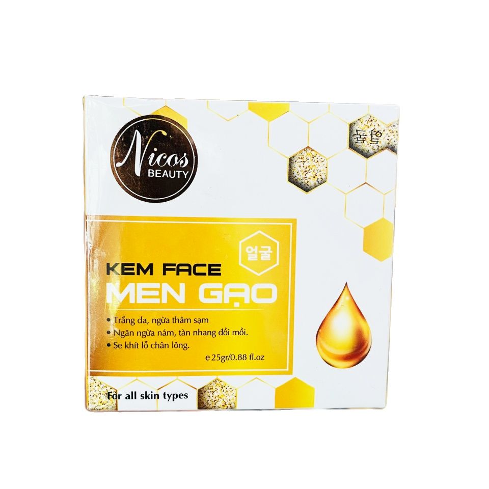 Kem face men gạo Thanh Nhi- kem Cấy trắng men gạo thanh nhi Nicos - Kem trắng da thanh nhi Nicos- Hàng chính hãng