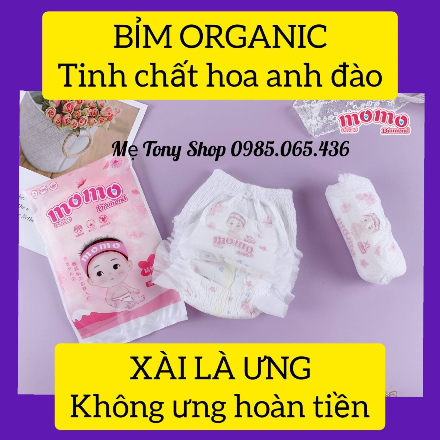 Lẻ 1miếng bỉm tã dán/quần momo diamond