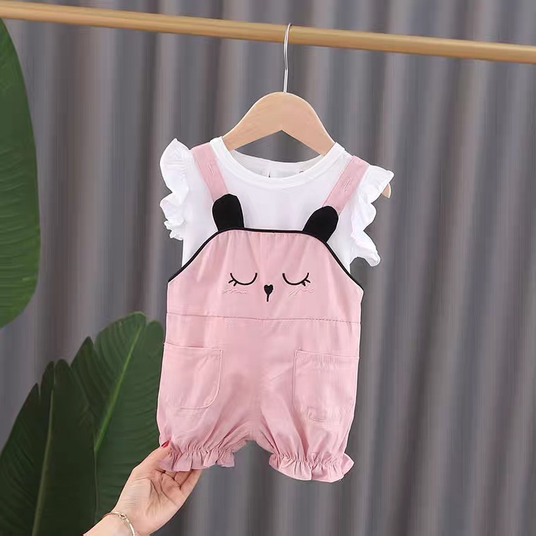 Set yếm kèm áo cánh tiên bé gái 5-15kg