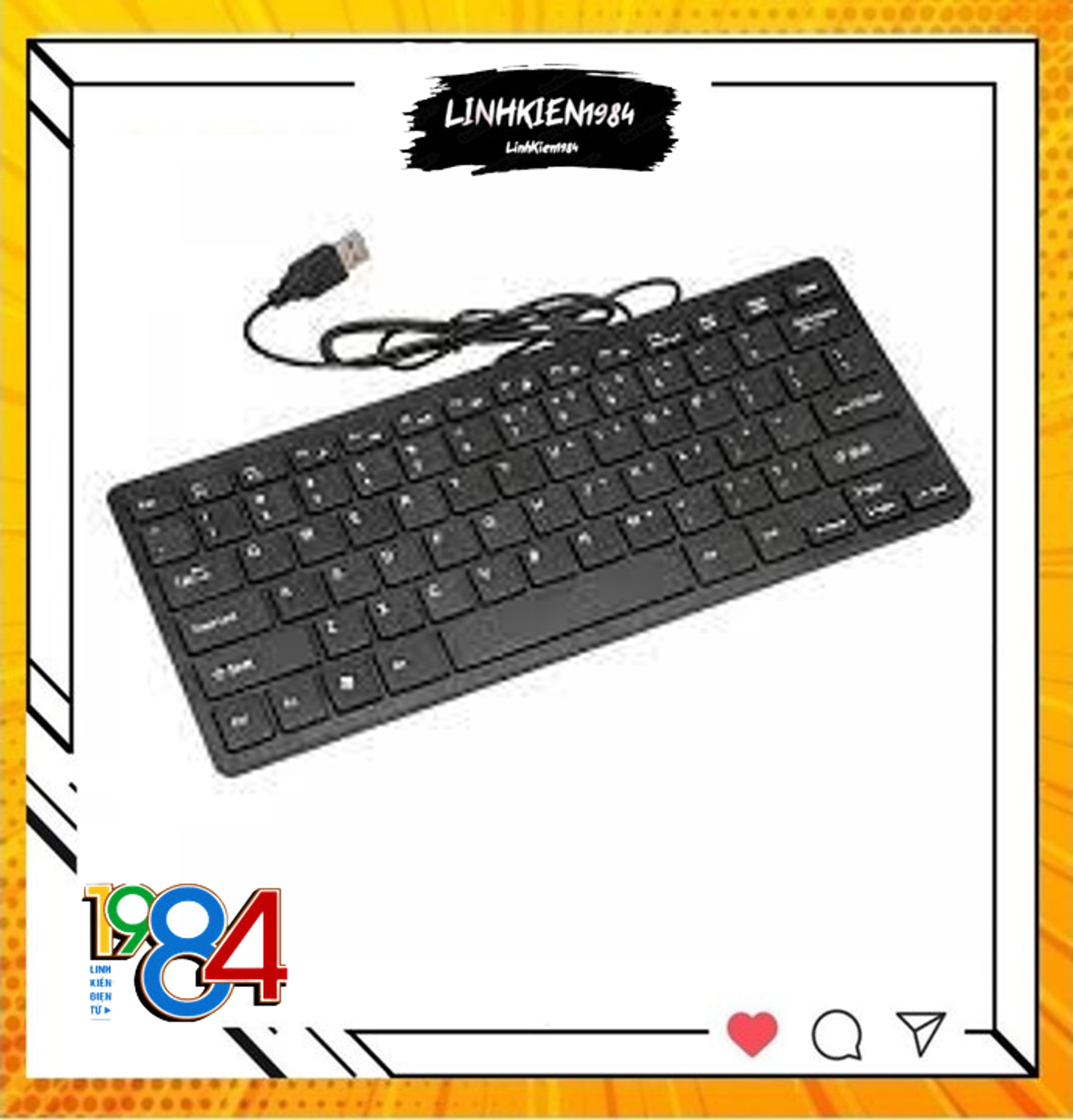 Bàn phím mini k1000 usb - full box- chất lượng tốt, kiểu dáng nhỏ gọn