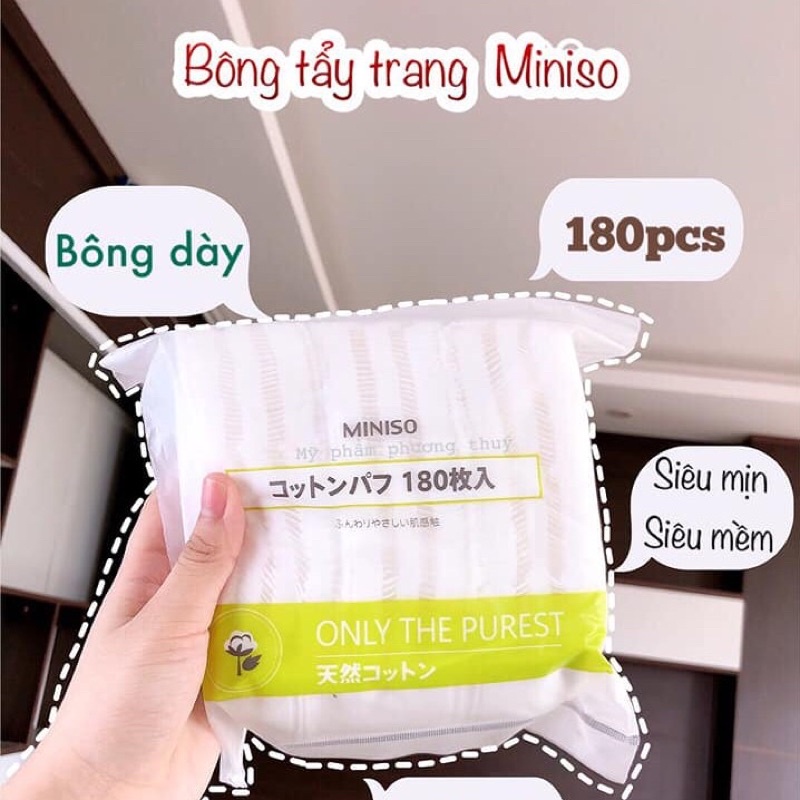 Bông tẩy trang Miniso 180 miếng siêu mềm mịn