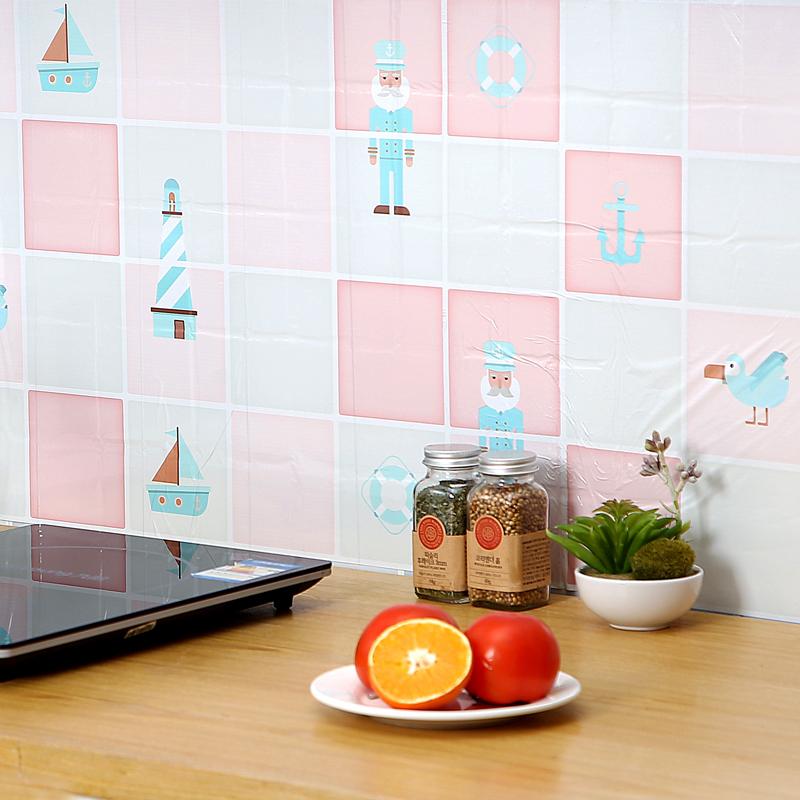 3 A a Kitchen Large Size Oil Resistant Adhesive Paper Film HIGH-TEMPERATURE Resistant bo li tie Tile Kitchen Oilproof Wall Sticker, Easy-to-Clean