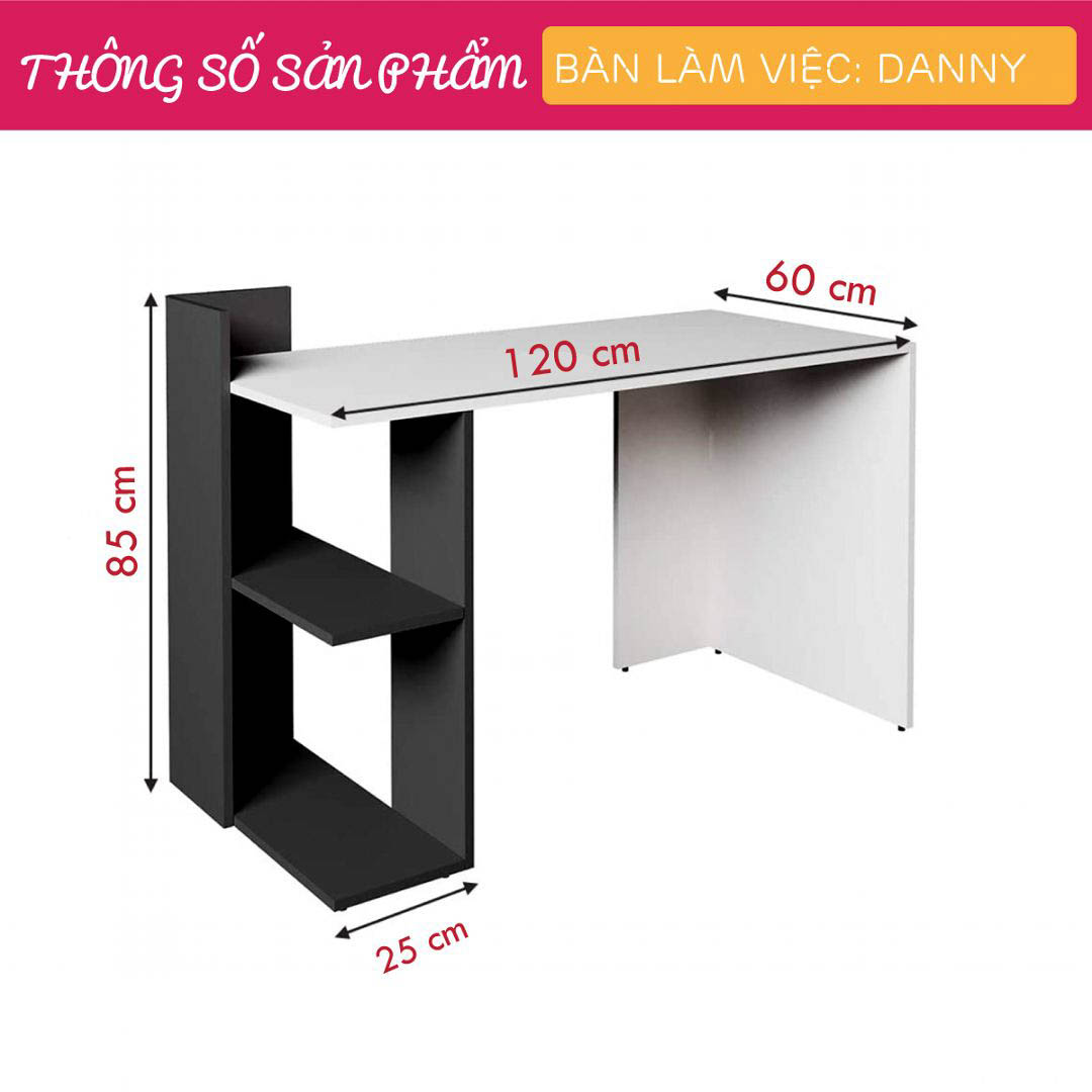 Bàn làm việc cá nhân thiết kế đơn giản SMLIFE Danny