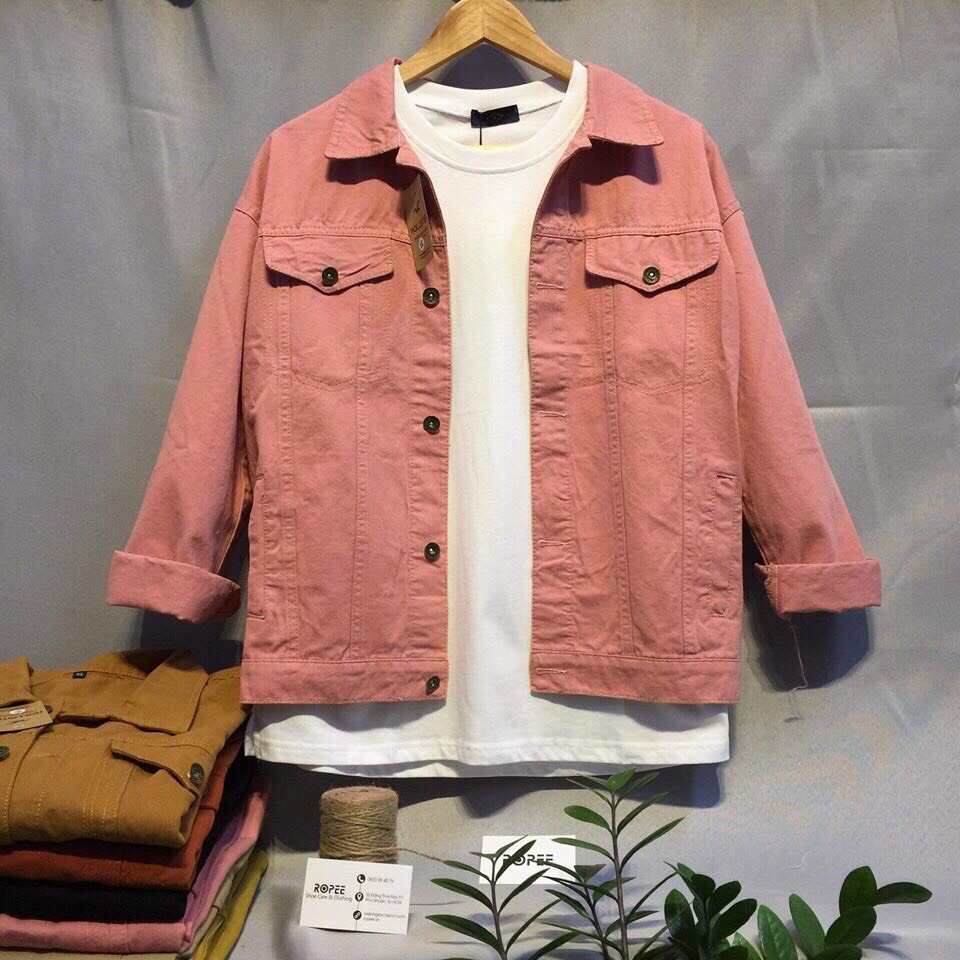 [HCM]ÁO KHOÁC KAKI NAM MÀU HỒNG CHẤT KAKI 2 LỚP DẦY DẶN THỜI TRANG CAO CẤP THỎ TÂY  SHOP94 NB111