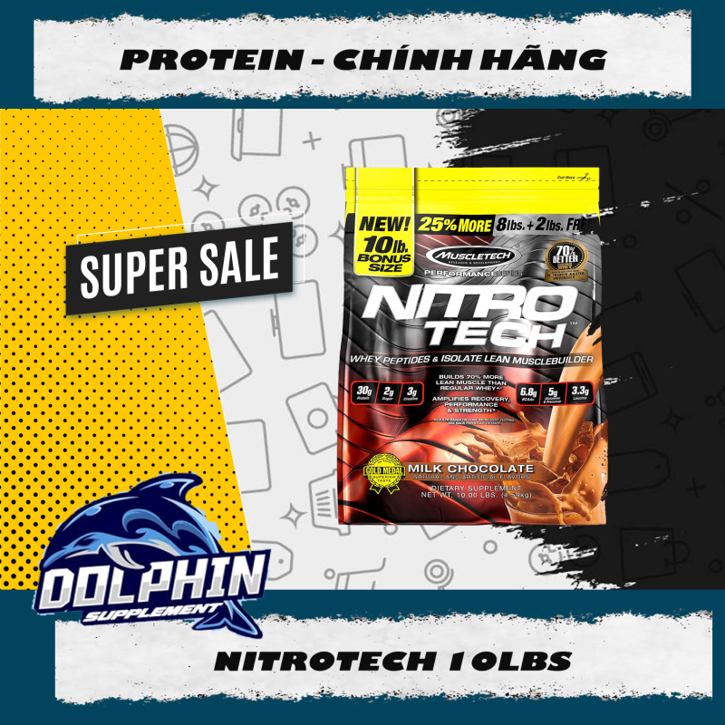 Nitrotech 10lbs - 4.5kg - Bổ sung Protein - Whey Blend nhập khẩu