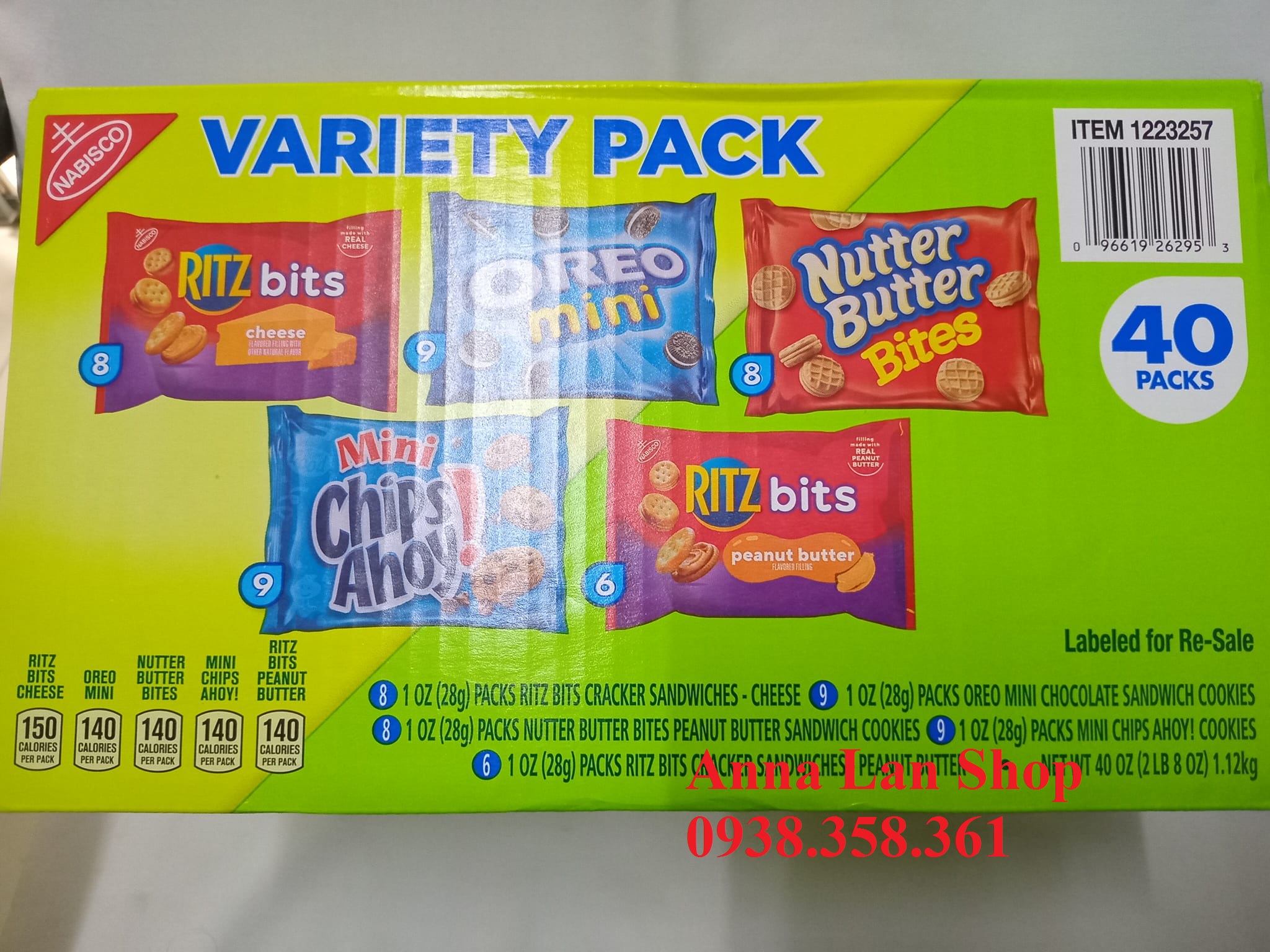 [HCM]10 gói Bánh Ritz phô mai Mỹ (10 gói x 42g)