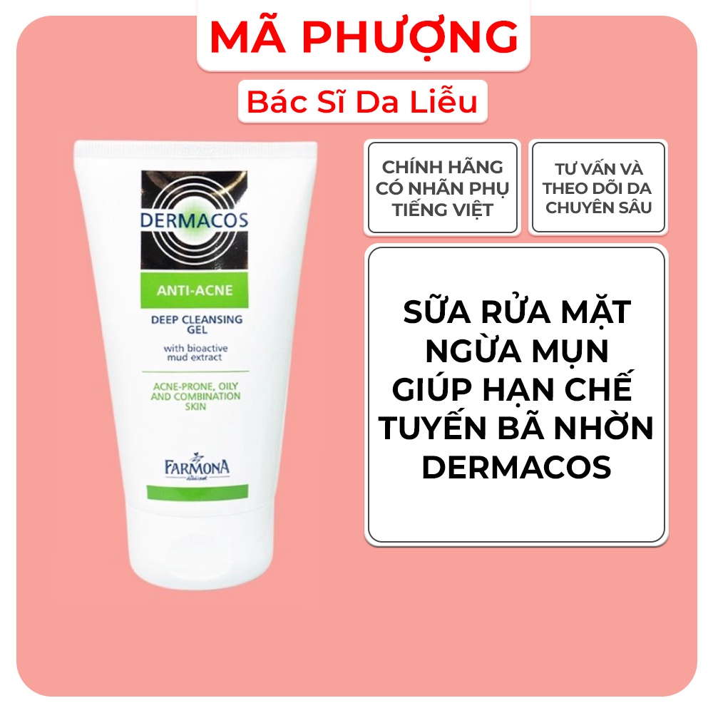 Sữa Rửa Mặt Ngừa Mụn Dermacos Farmona Anti Acne Deep Cleansing Gel - Bác sĩ Mã Phượng