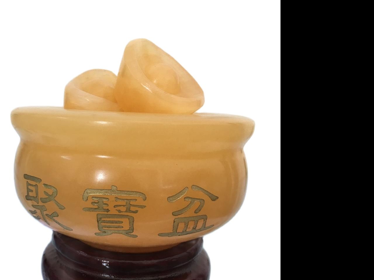 Bát tụ bảo - Thỏi vàng phong thủy ngọc Hoàng Long