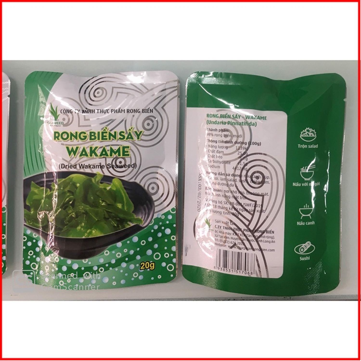 Korean wakame dried seaweed pack 20g