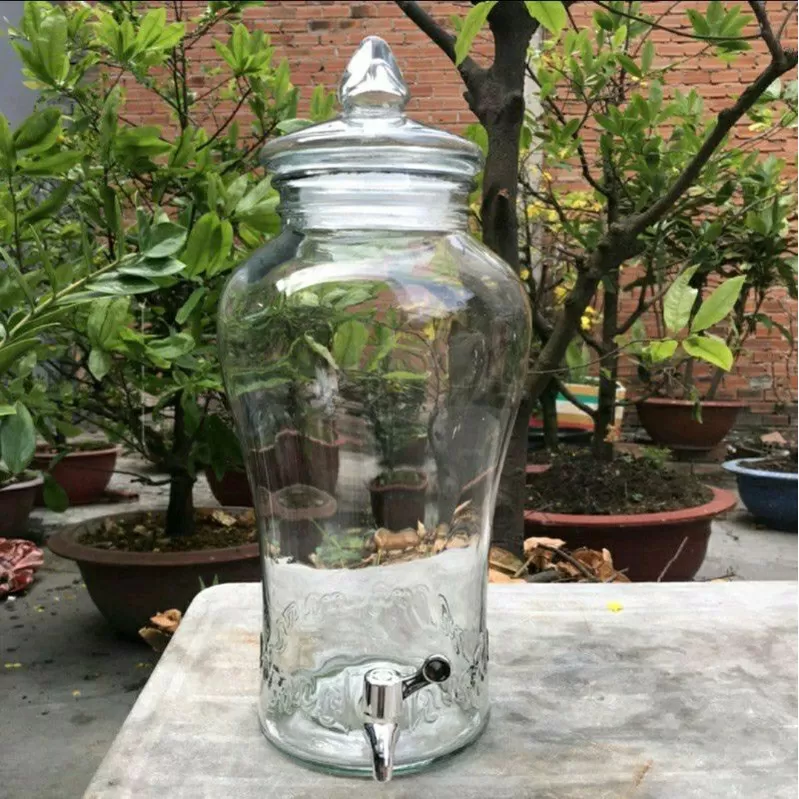 BÌNH NGÂM THUỶ TINH CAO CẤP GIÁ RẺ (10L MẪU EO CHÂN MÂY CÓ VAN)