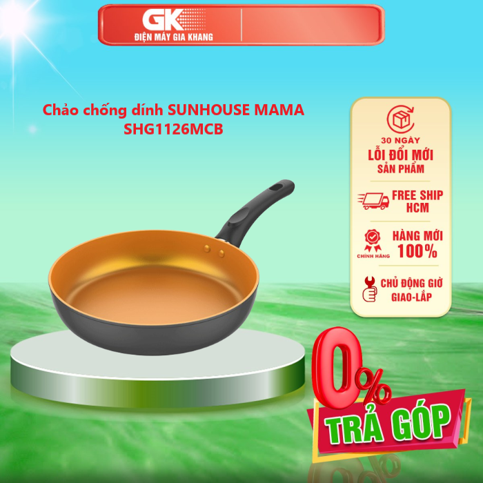 Chảo chống dính sunhouse mama shg1126mcb đáy từ 26cm - giao toàn quốc - freeship hcm