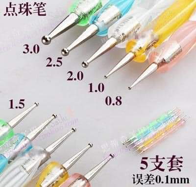 Set 5 bút cọ chấm bi trang trí móng