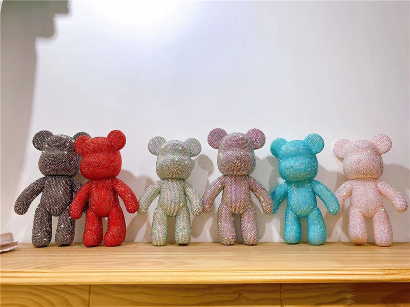 Gấu đính đá handmade Bearbrick size 23cm- 34cm cao cấp cho mọi lứa tuổi