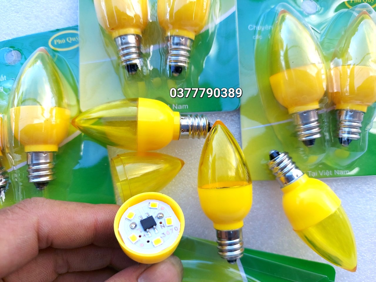 combo 10 bóng led ớt màu vàng