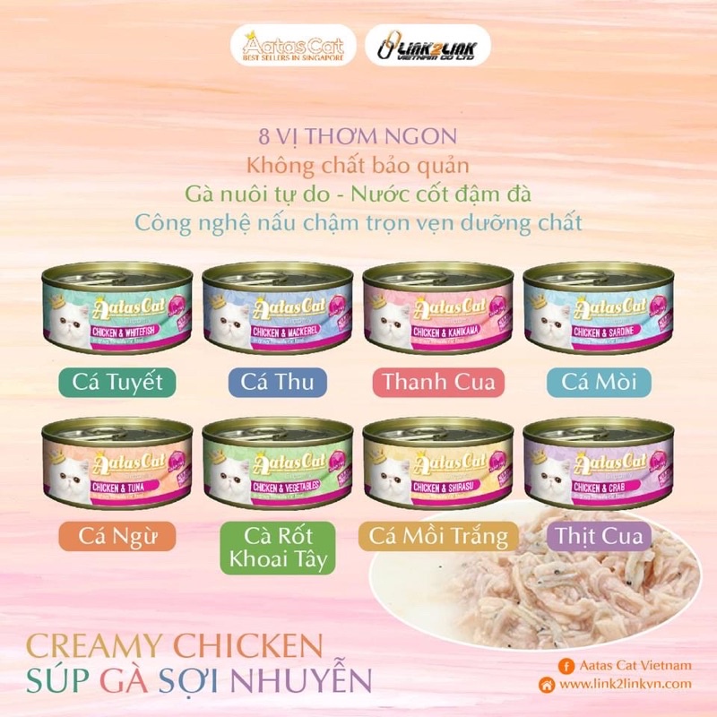 Combo 24 Lon Pate AATAS Mix Vị 80g Cho Mèo - [Nông Trại Thú Cưng]