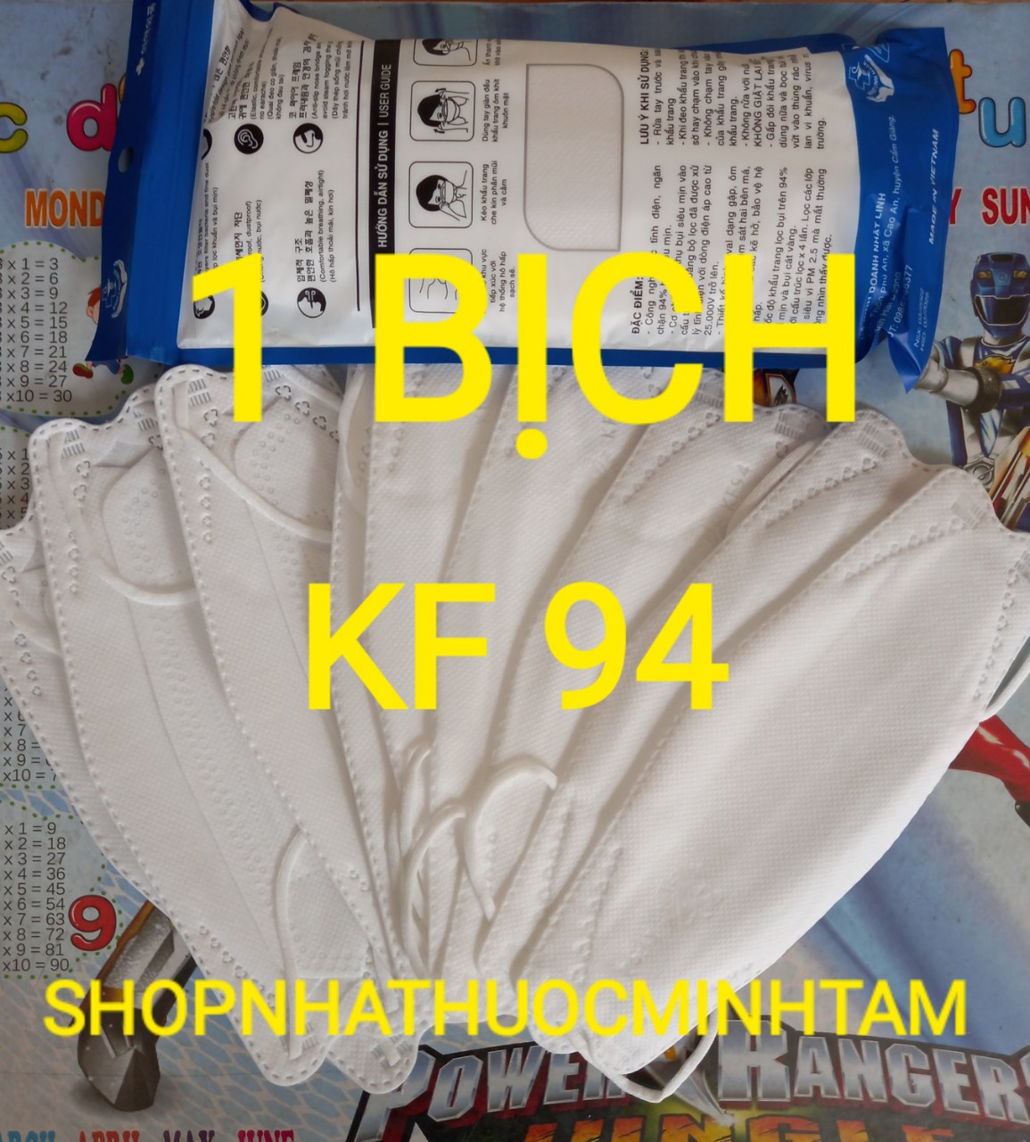 KHẨU TRANG KF94 HÀNG CHẤT LƯỢNG TỐT ( 1 BỊCH ) ( 10 CÁI ) TRẮNG