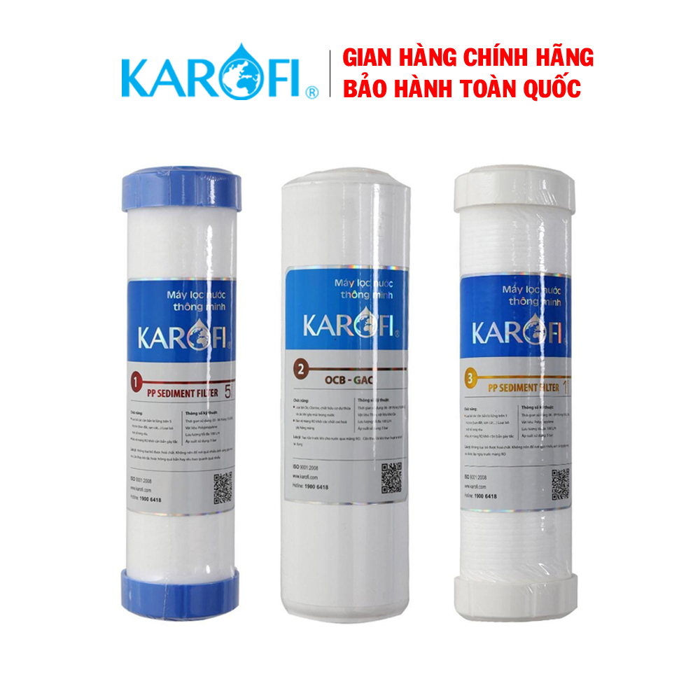 Lõi lọc nước karofi krf123 - lõi lọc nước số 1 2 3 - lõi lọc số 123 - lõi lọc 123 - bộ lõi lọc nước 123