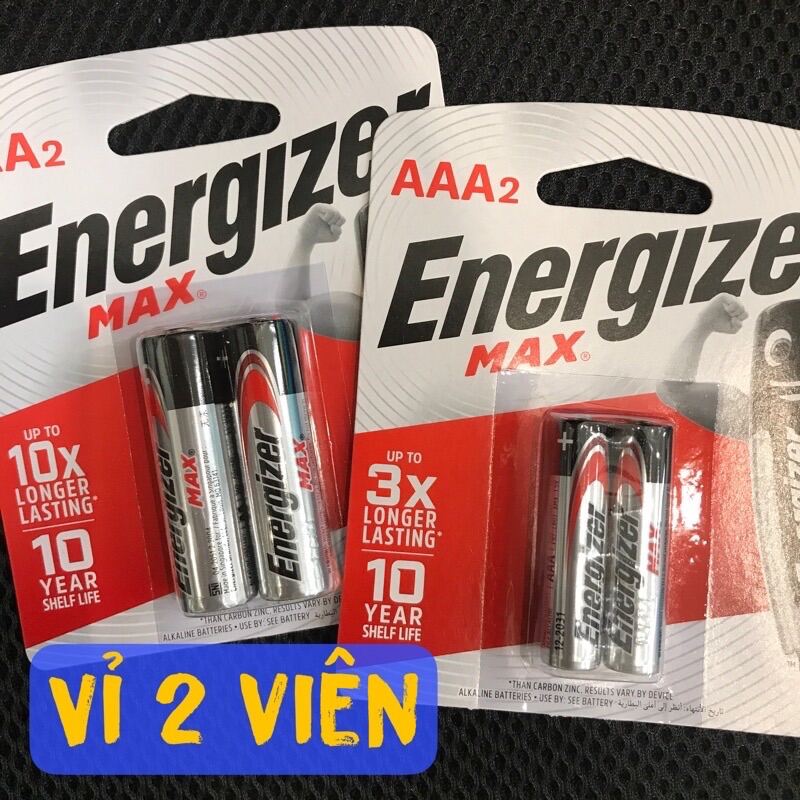 (Vỉ 2 Viên) Pin energizer AA - AAA cao cấp Max Alkaline