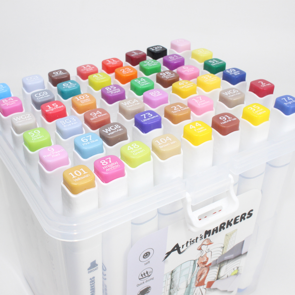 Bộ bút lông màu 02 đầu (Sketch Marker) STACOM MP012C/MP024C/MP036C/MP048C