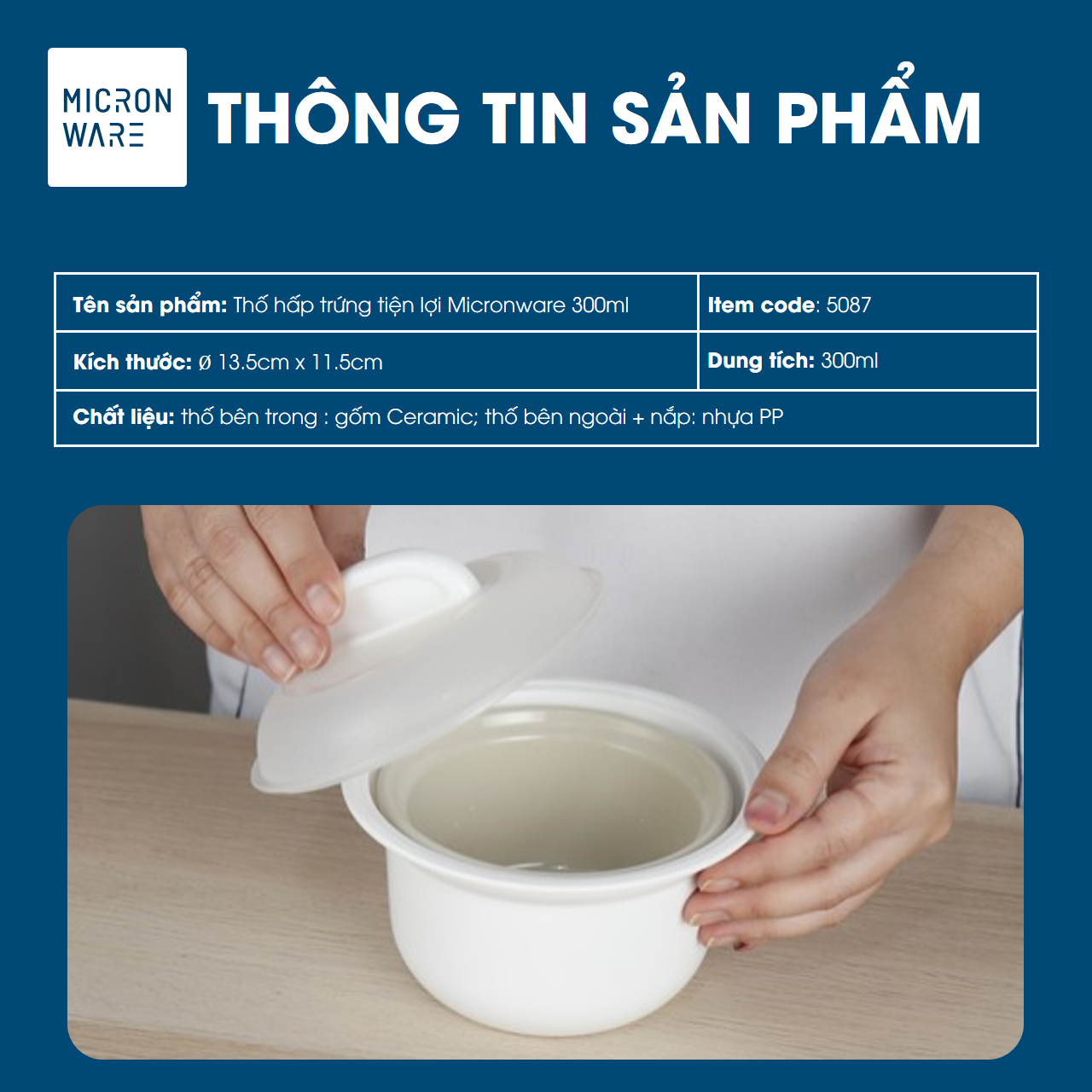 Bộ thố hấp tiện lợi Micronware 300ml - 5087