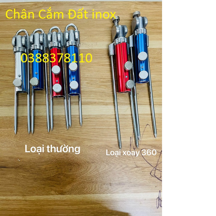 Chân cắm đất inox gác cần câu cá