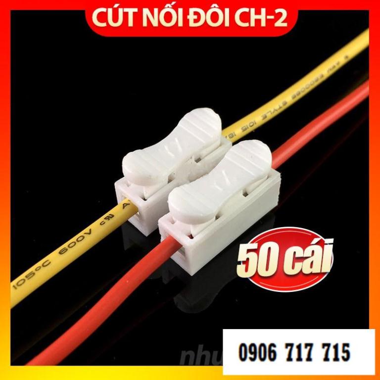 Combo 50 cút nối dây điện, kẹp nối dây đôi CH2 CH-2 _TKDN