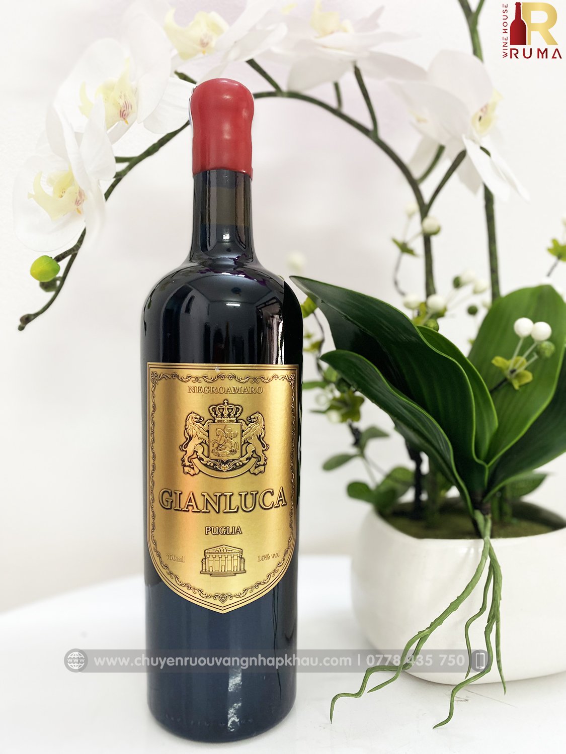 Vang Ý Gianluca 750 ml nhập khẩu - Nước nho không qua chưng cất