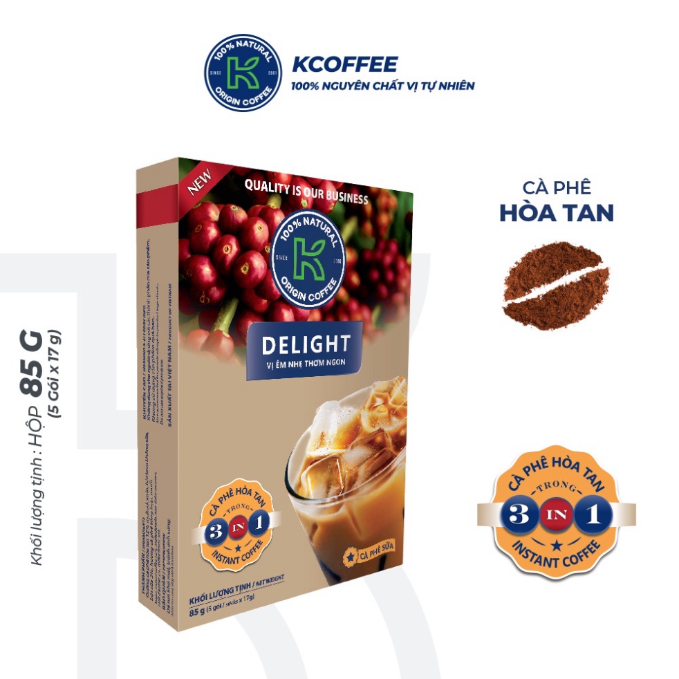 Cà Phê Hòa Tan K Coffee Delight 3in1 (85G / Hộp)