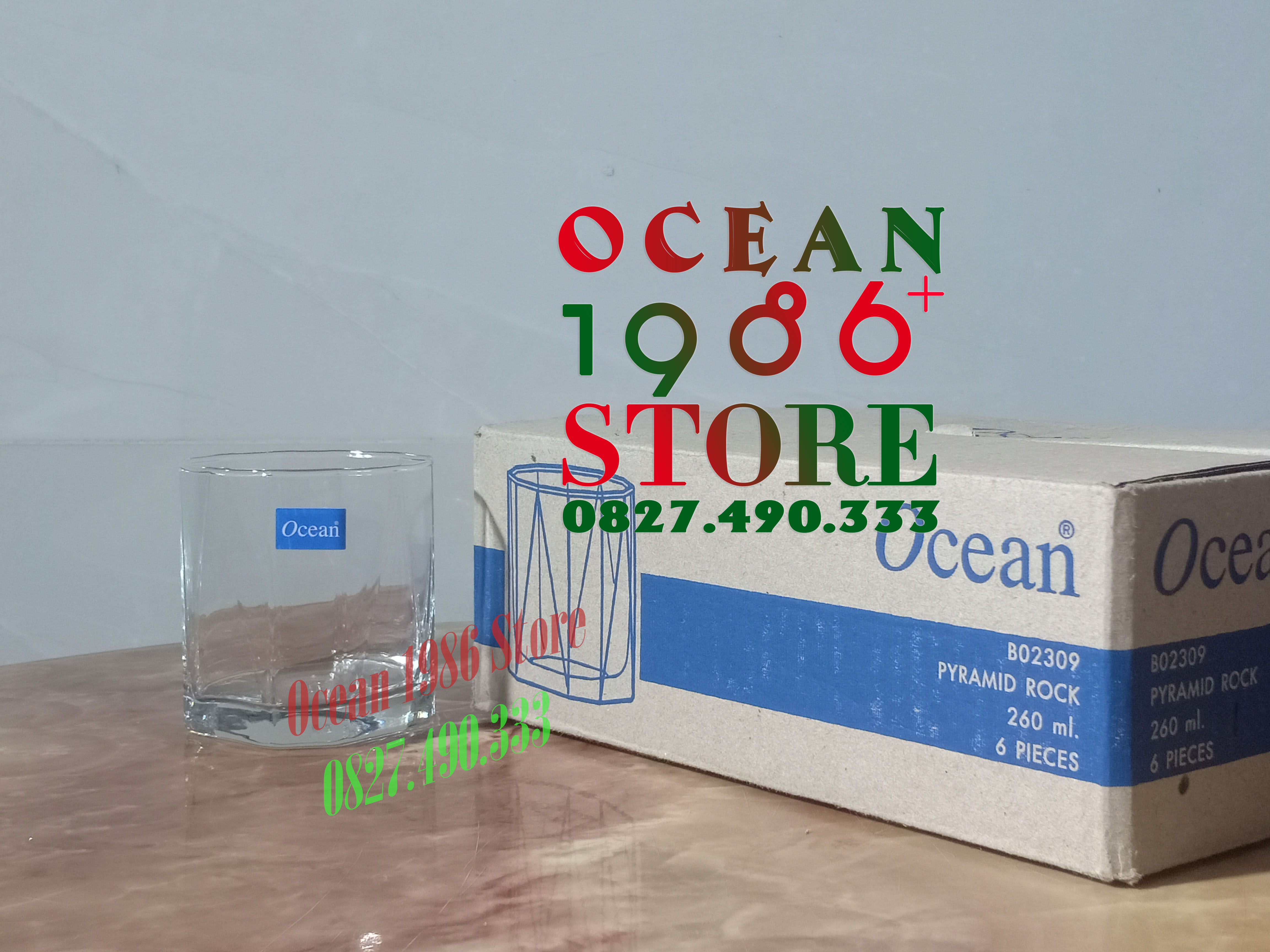 Bộ 6 Cốc Thủy Tinh Rock Pyramid Ocean – B02309 – 260ml