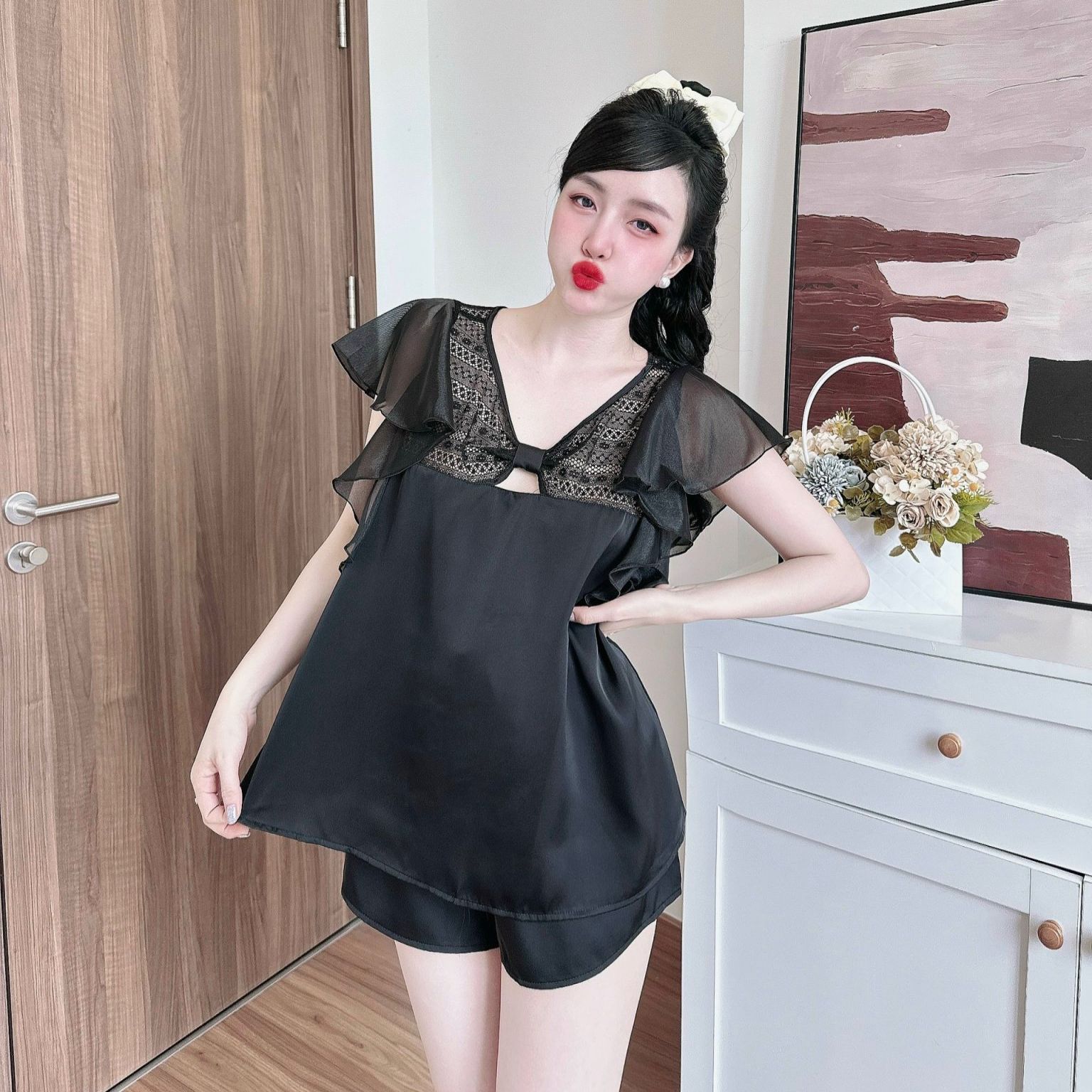 Đồ Ngủ Lụa Bigsize 50-100kg đồ bộ mặc nhà lụa latin mềm mát mặc hè cho nữ