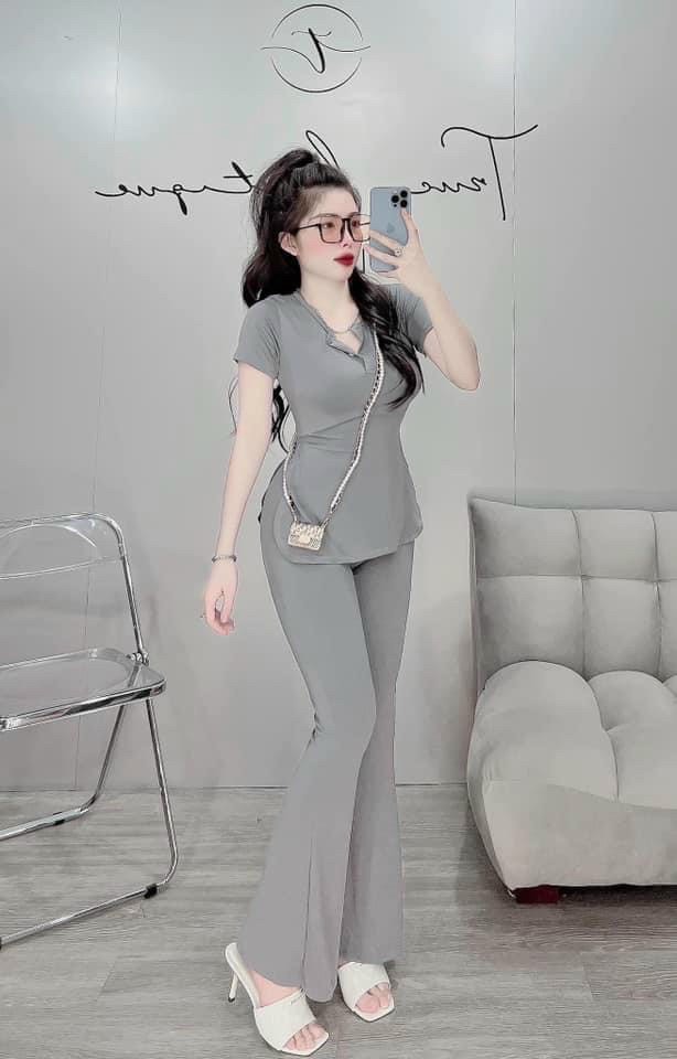 [Hot]Đồ bộ thun gân co dãn mát mẻ tôn dáng