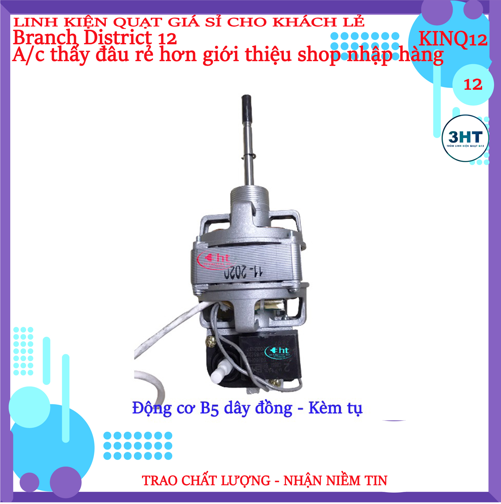 ĐỘNG CƠ QUẠT 65W B5 - DÂY ĐỒNG 100%