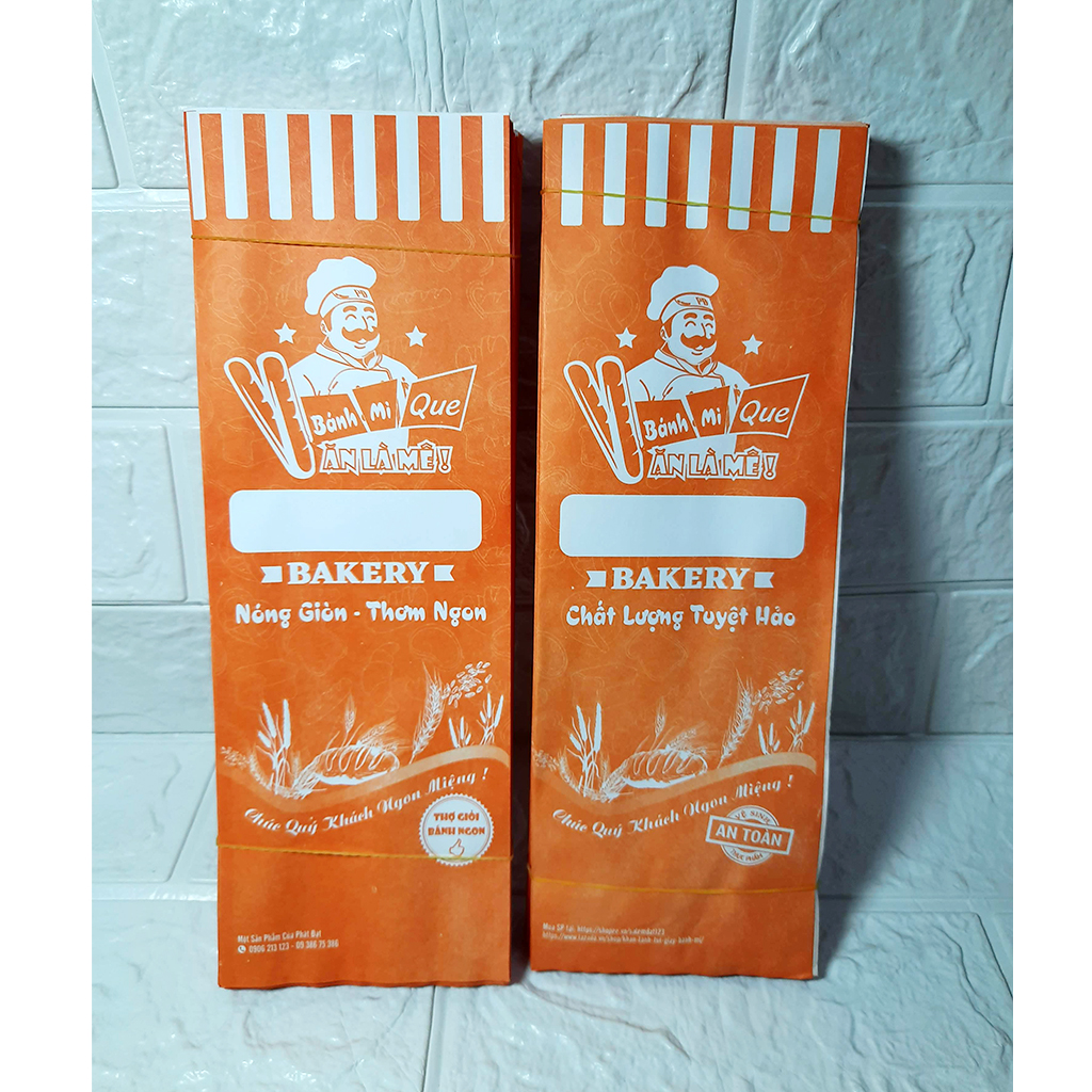 Túi giấy đựng bánh mì que 100 cái ( banhmique )