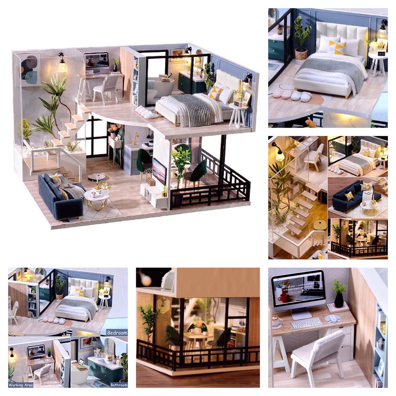 Bộ mô hình lắp ghép DIY- Căn phòng búp bê H-016