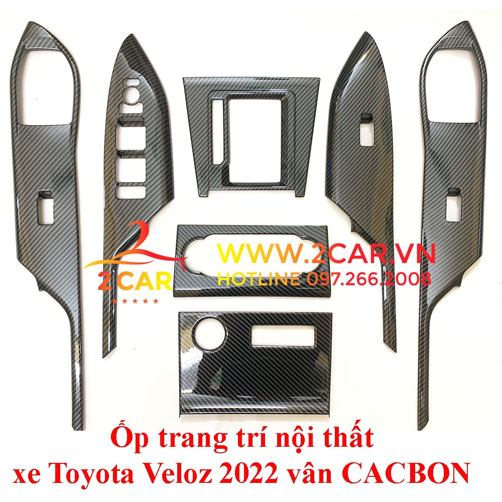 Ốp nội thất vân carbon xe Toyota Veloz 2022, 2023 Hàng nhựa Cacbon cao cấp