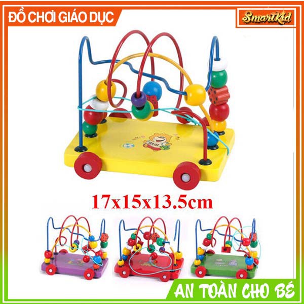 Đồ Chơi Luồn Hạt Gỗ Kéo Xe Cho Bé Bản Đẹp