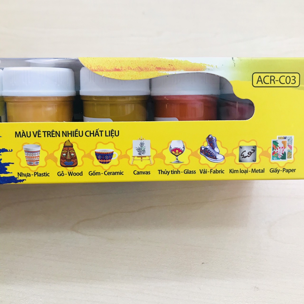 Hộp màu Acrylic Colokit ACR - C03  (Thiên Long) (12 lọ x 15ml)