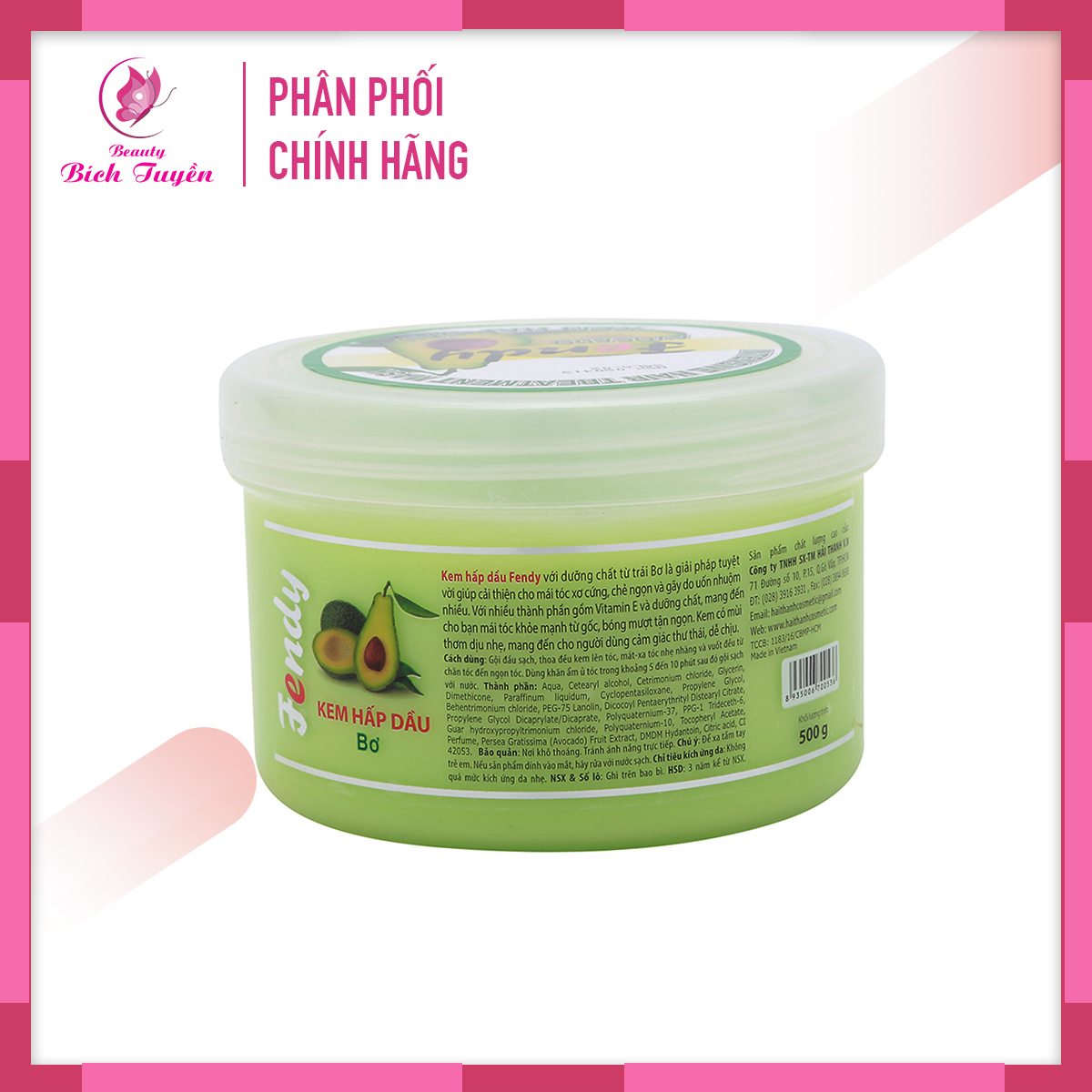 Kem Ủ Tóc Hấp Dầu FENDY Bơ 500g - Dầu Hấp Tóc